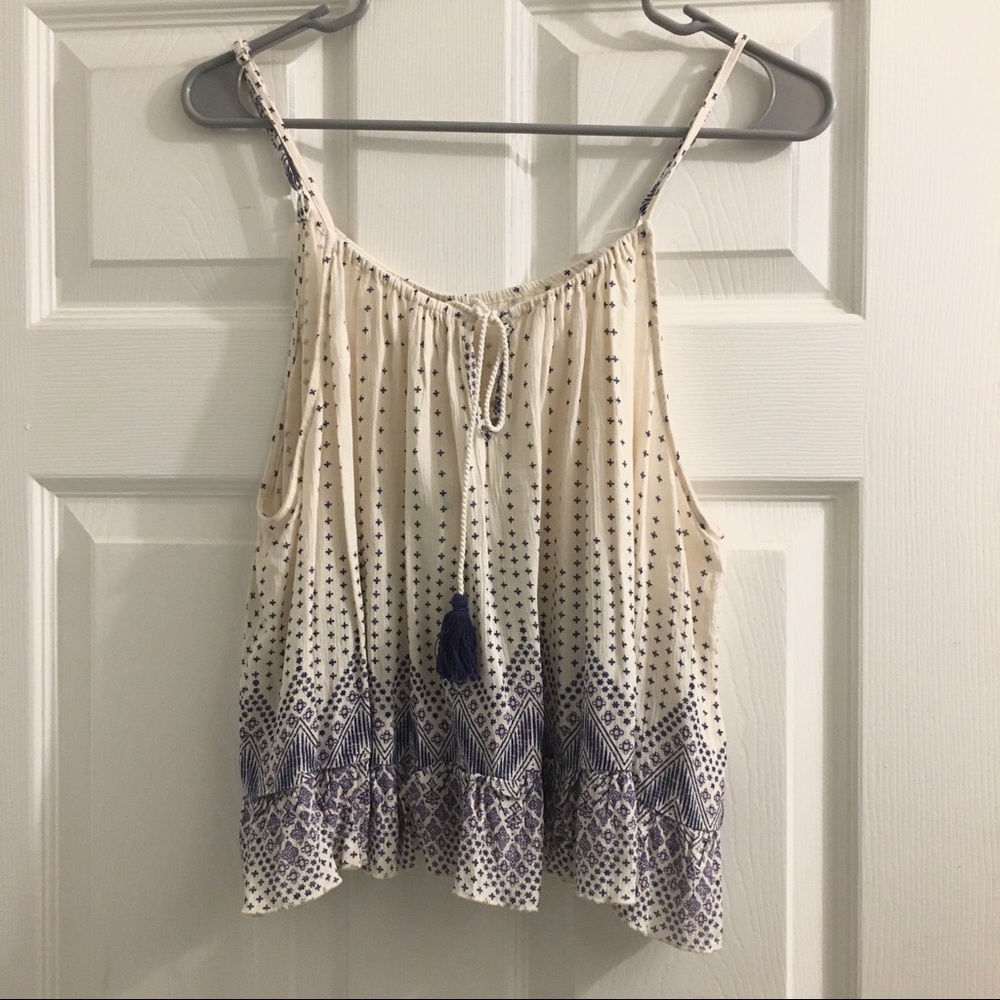NWT Forever 21 Boho Cream Lavender Drawstring Sz L